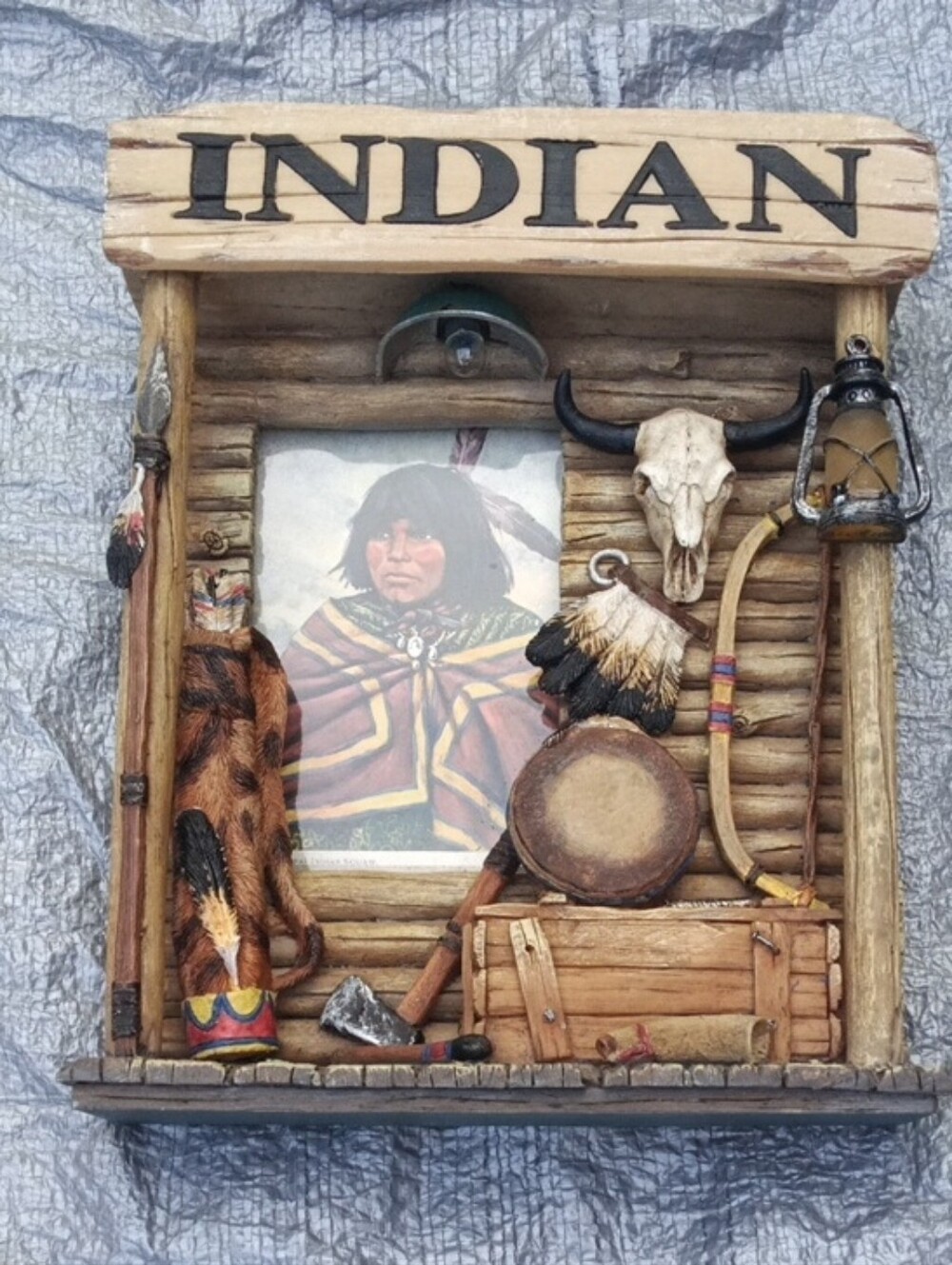 Rustic 'Indian' Themed Table Top Picture Frame